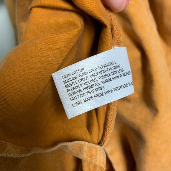 Ava & Viv Rusty Orange Balloon Sleeve Knee Length Cotton Pockets Dress Size X - Picture 4 of 6